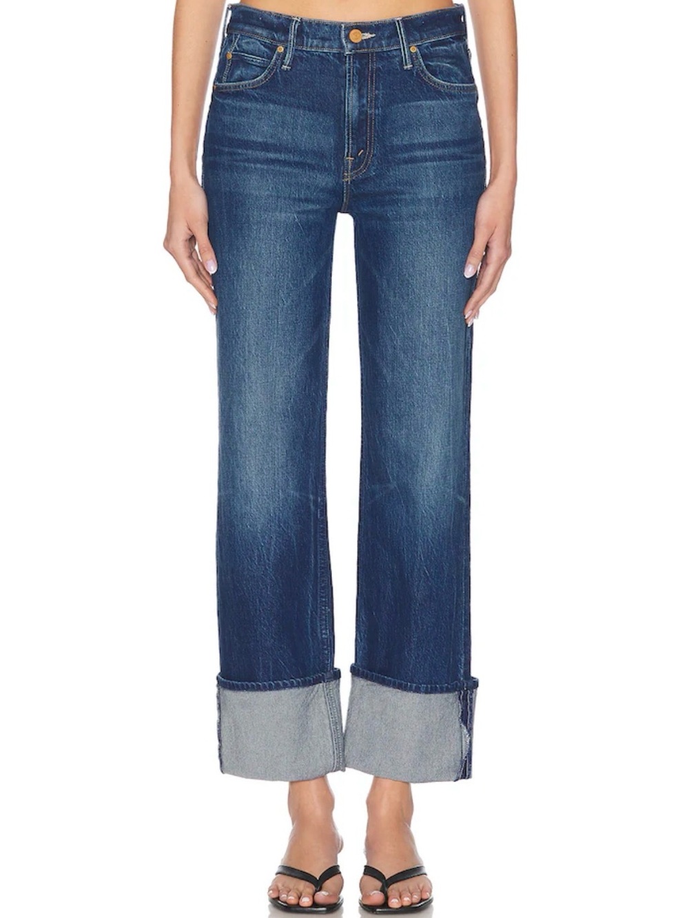 NWT MOTHER The Checkerboard Duster Flood Cuff Jeans